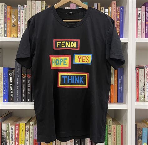 fendi hope yes think t shirt|fendi t shirt size guide.